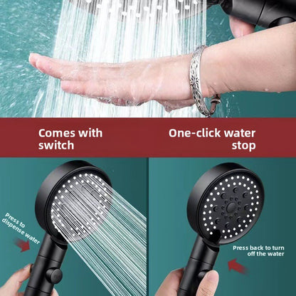 Pressurized Handheld Shower Head with Five Spray Modes