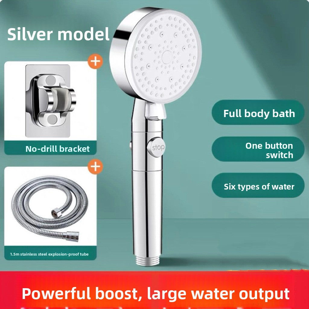 Pressurized Handheld Shower Head with Five Spray Modes
